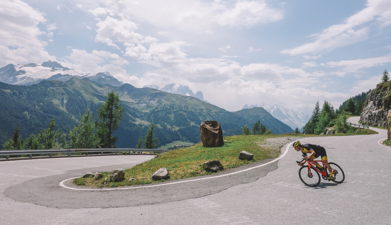 Road cycling in the Swiss Alps